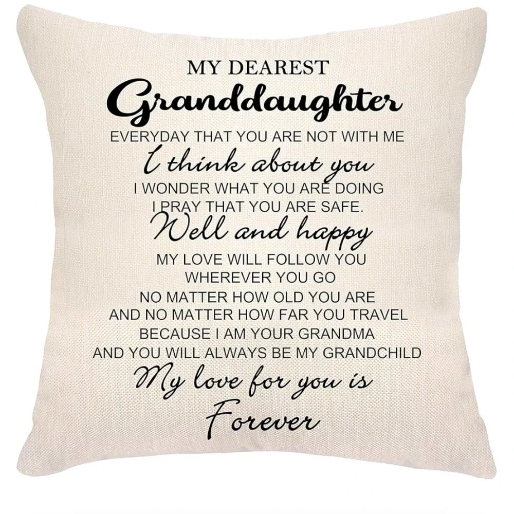 New Granddaughter Gifts from Grandma Pillow Covers Granddaughter no insert